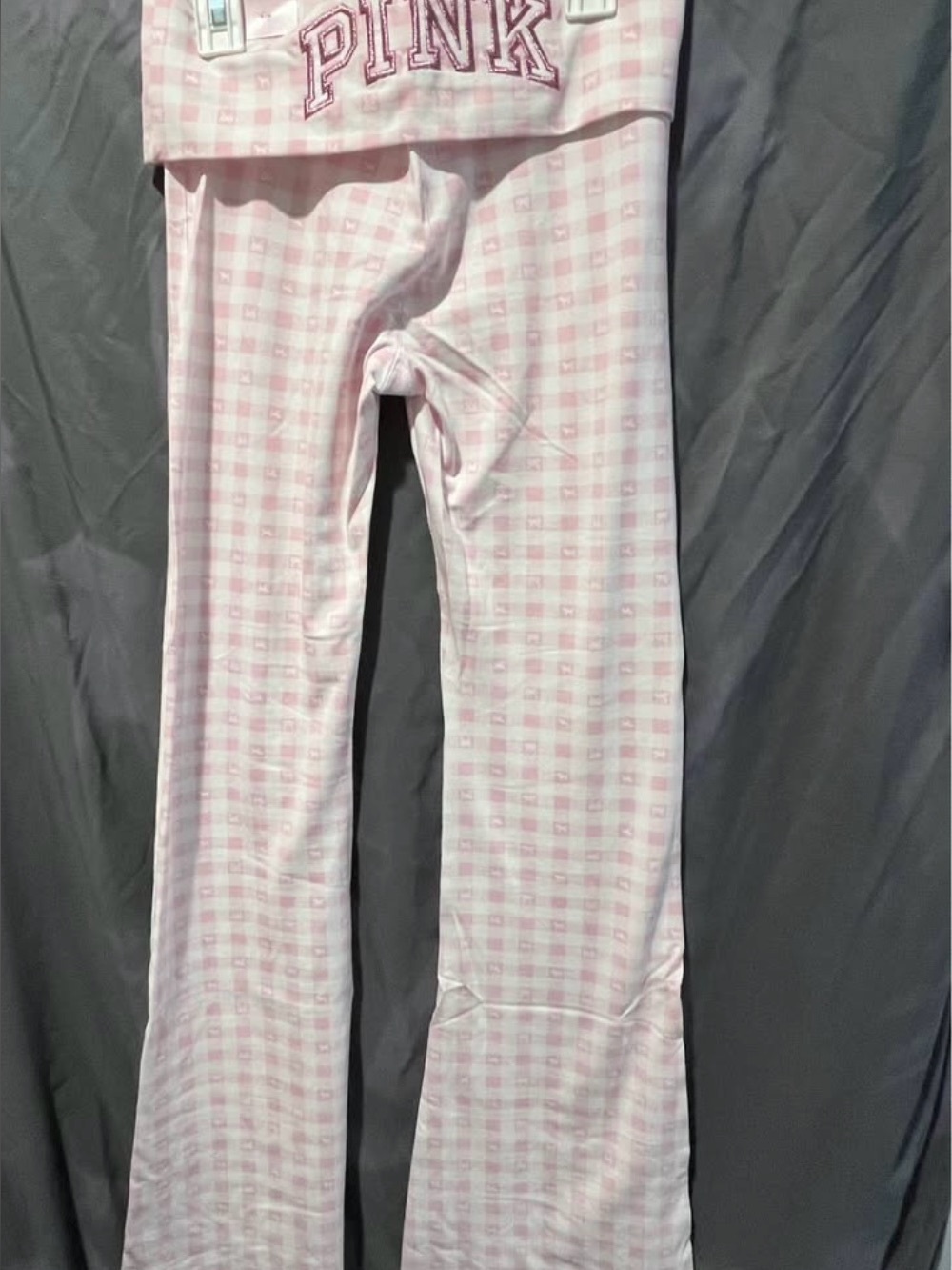 PINK x LoveShackFancy Cotton Foldover Flare Leggings XS. NWT